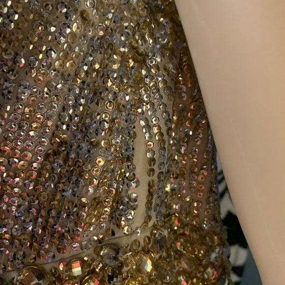 Beautiful cream colour sequined Royal Queen size 14 formal dress…. - Picture 10 of 10